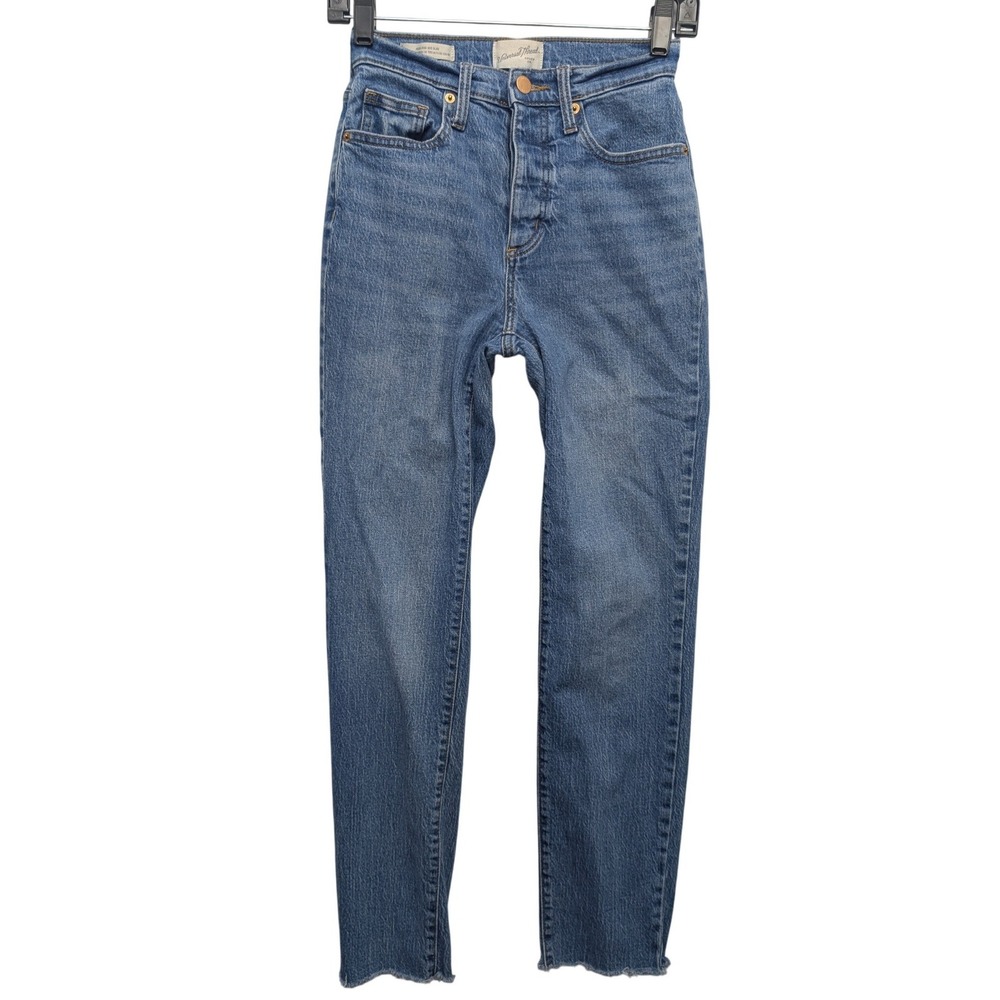 Universal Thread Jeans Womens 0/R Blue High Rise 90s Slim Raw Hem